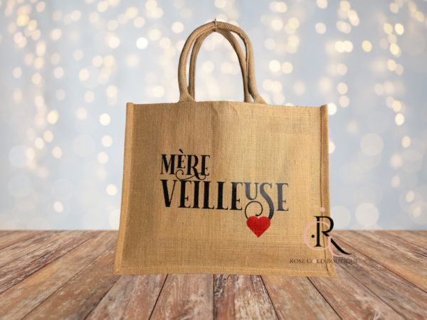 Grand sac en toile de jute Mère Veilleuse.