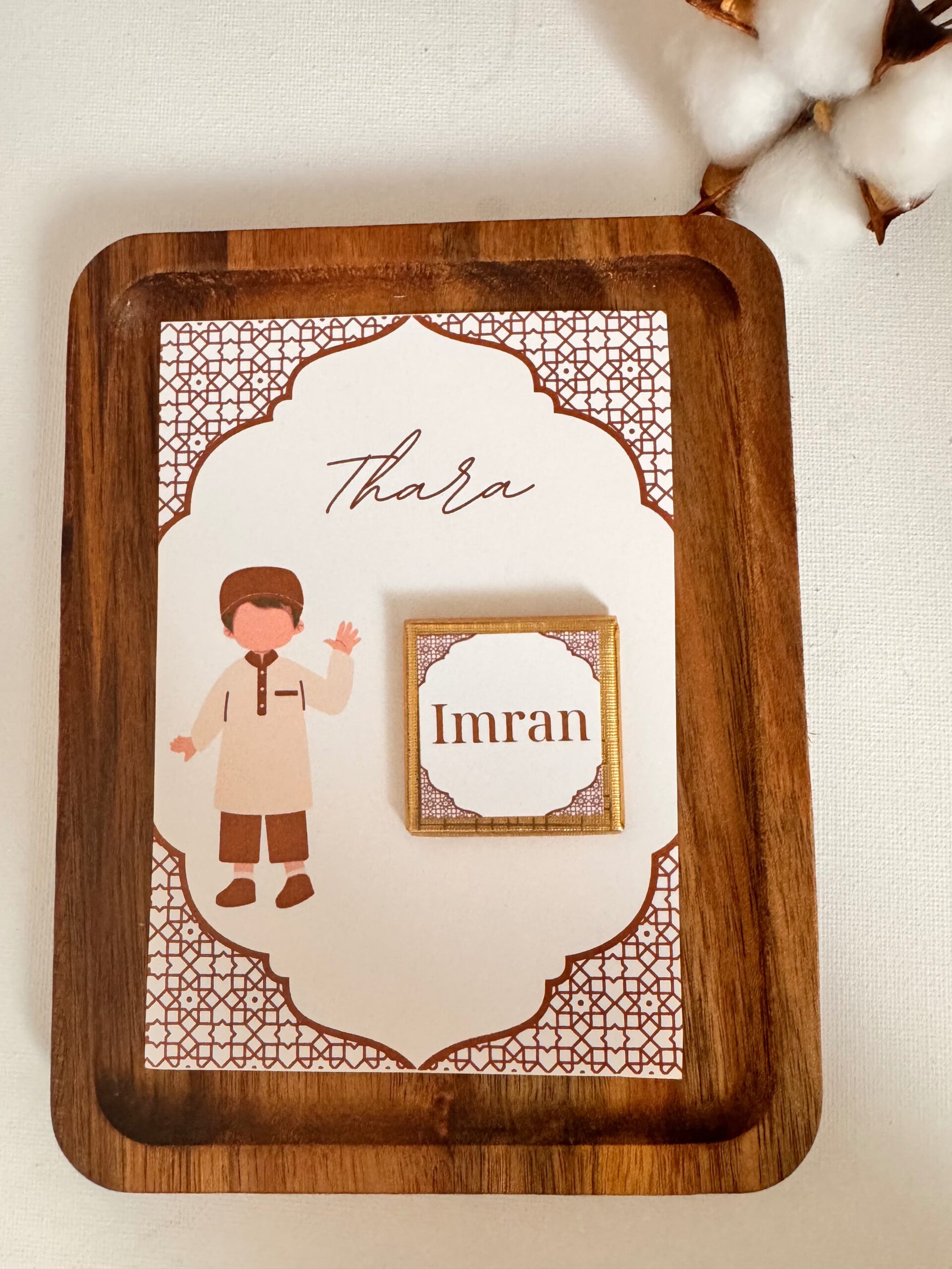 Cadeau invité – Carte personnalisée avec carrée de chocolat 6 Cadeau invité thara